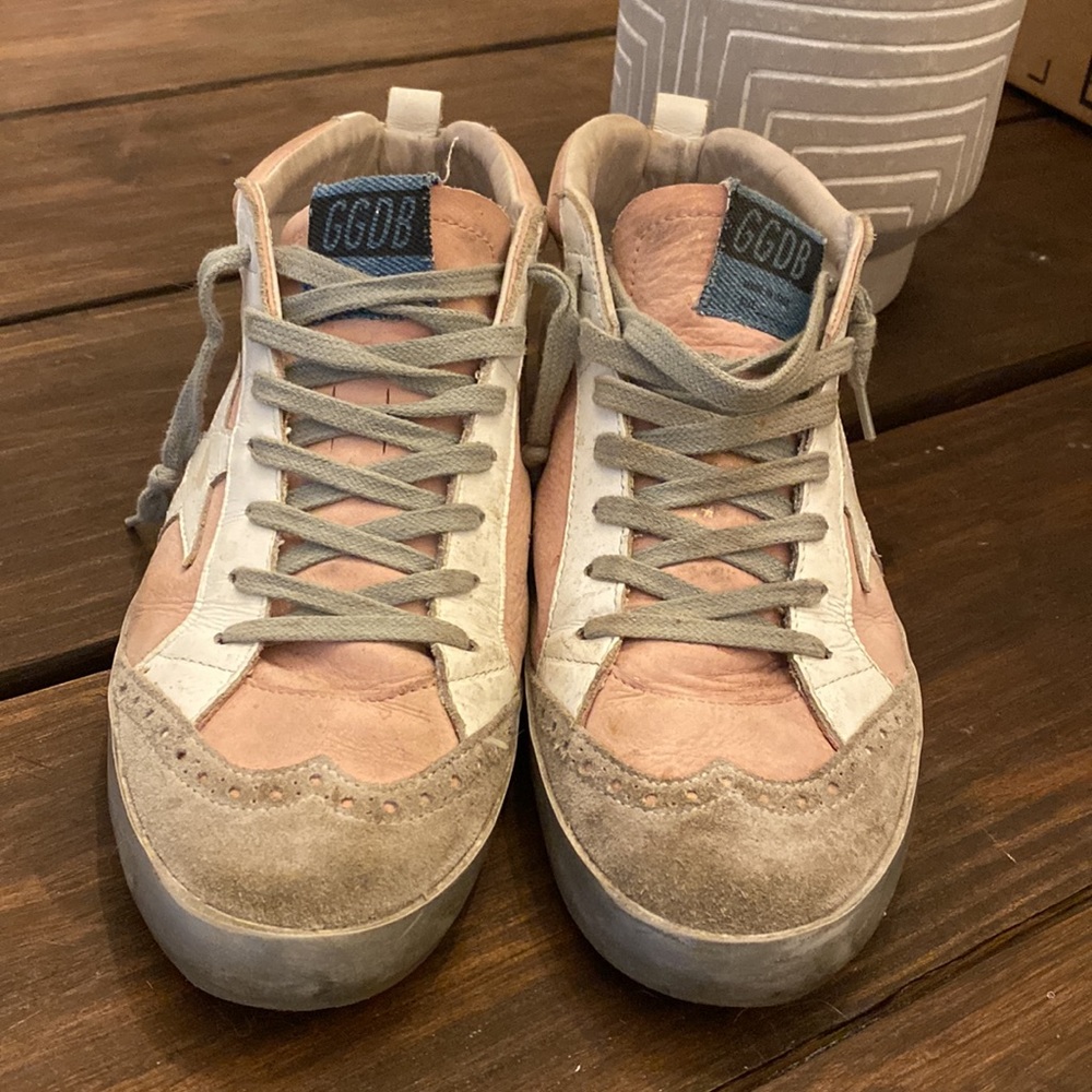 Golden Goose Mid Star Blush Suede Sneakers